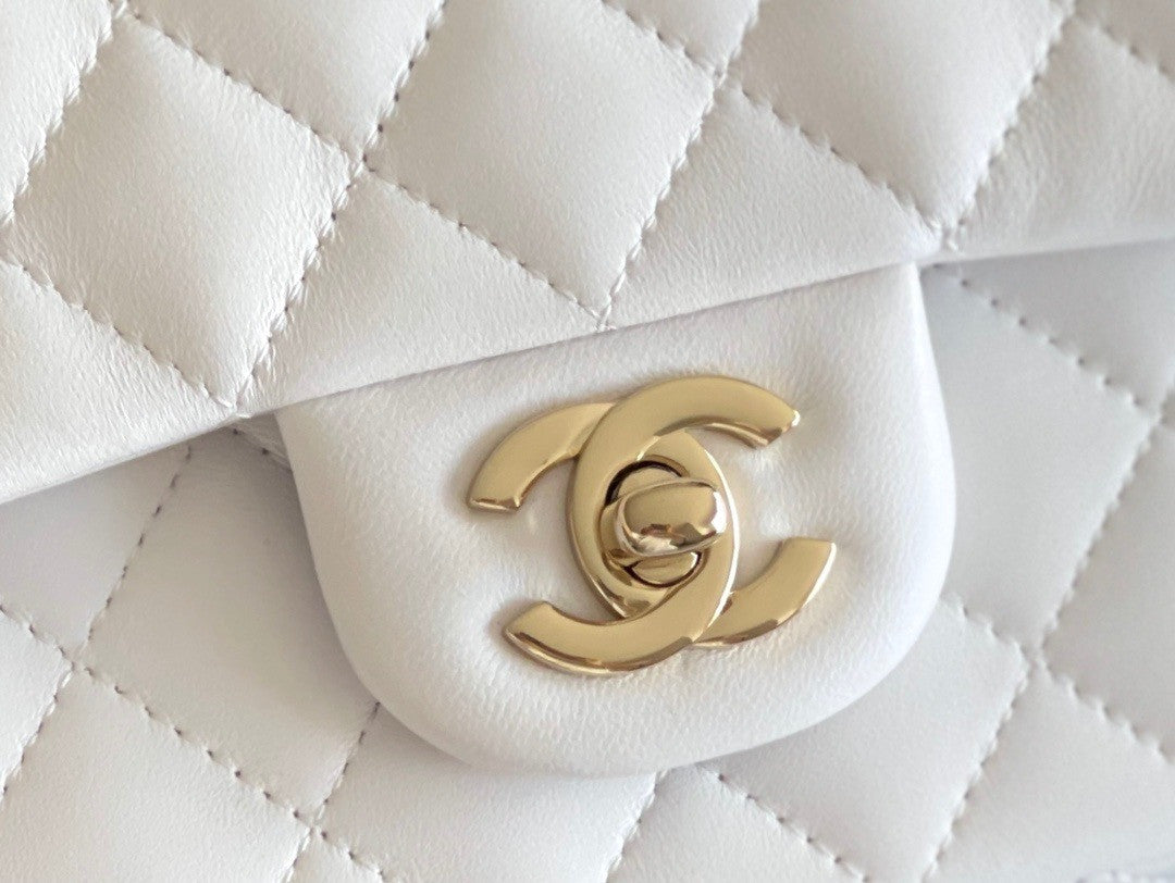 Chanel MINI FLAP BAG WITH TOP HANDLE WHITE