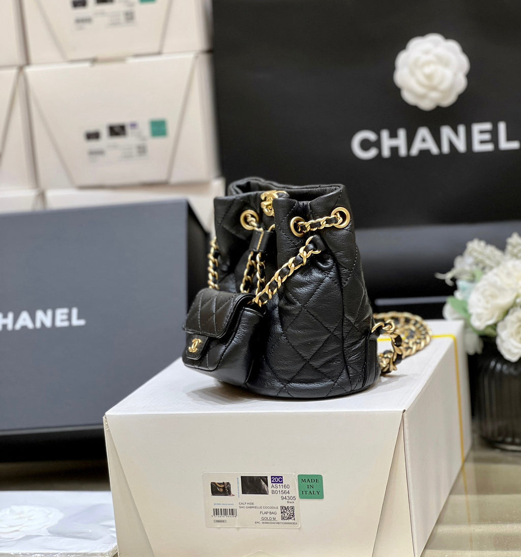 CHANEL Calfskin & Gold-Tone Metal SMALL BACKPACK fw2023