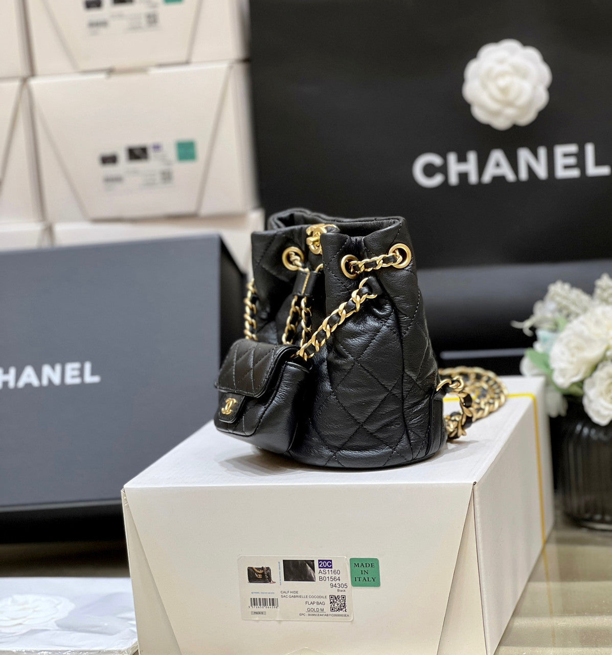 CHANEL Calfskin & Gold-Tone Metal SMALL BACKPACK fw2023