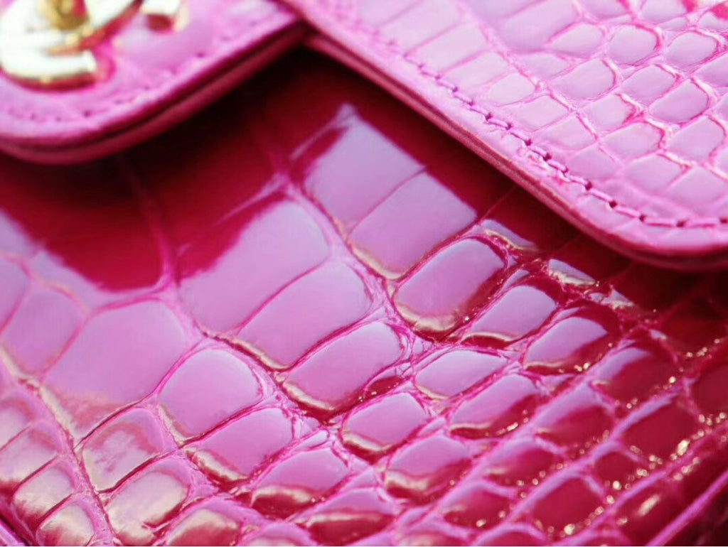 Chanel Fuchsia  Shinny Alligator Mini Flap Bag