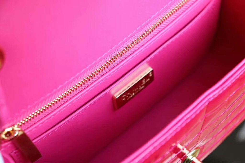 Chanel Fuchsia  Shinny Alligator Mini Flap Bag