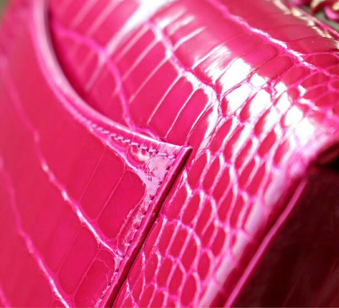 Chanel Fuchsia  Shinny Alligator Mini Flap Bag