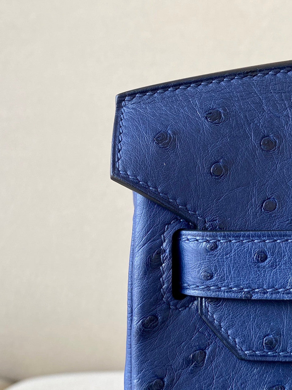 Hermes Blue Royal Birkin Bag 25cm KK Ostrich Leather Palladium Hardware