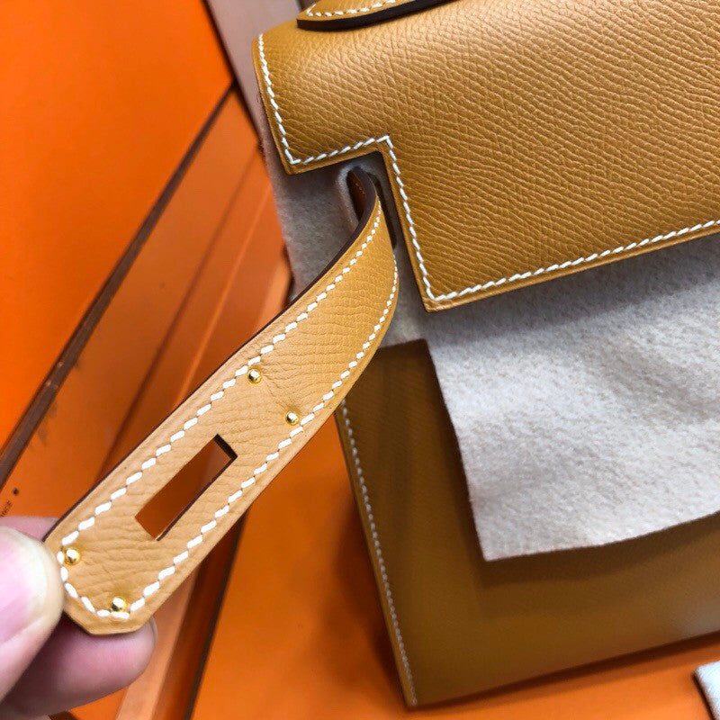 Hermes 1H Toffee Kelly 28 cm Epsom Gold Hardware