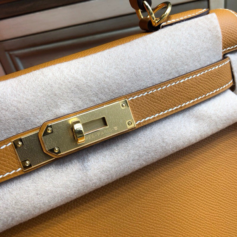 Hermes 1H Toffee Kelly 28 cm Epsom Gold Hardware