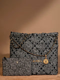 CHANEL Wool Tweed  22 HANDBAG
