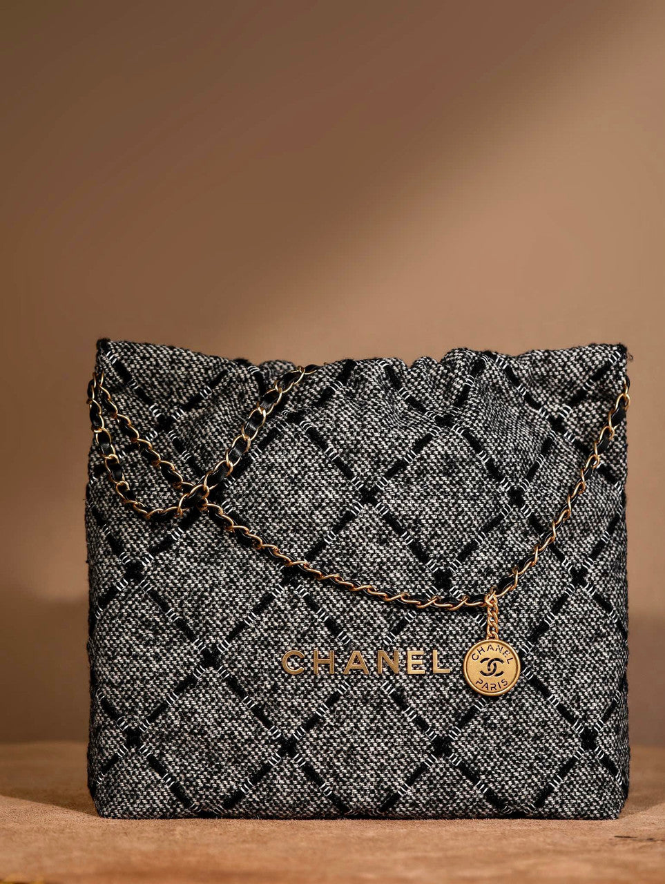 CHANEL Wool Tweed  22 HANDBAG