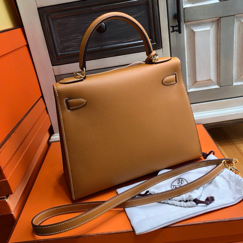 Hermes 1H Toffee Kelly 28 cm Epsom Gold Hardware