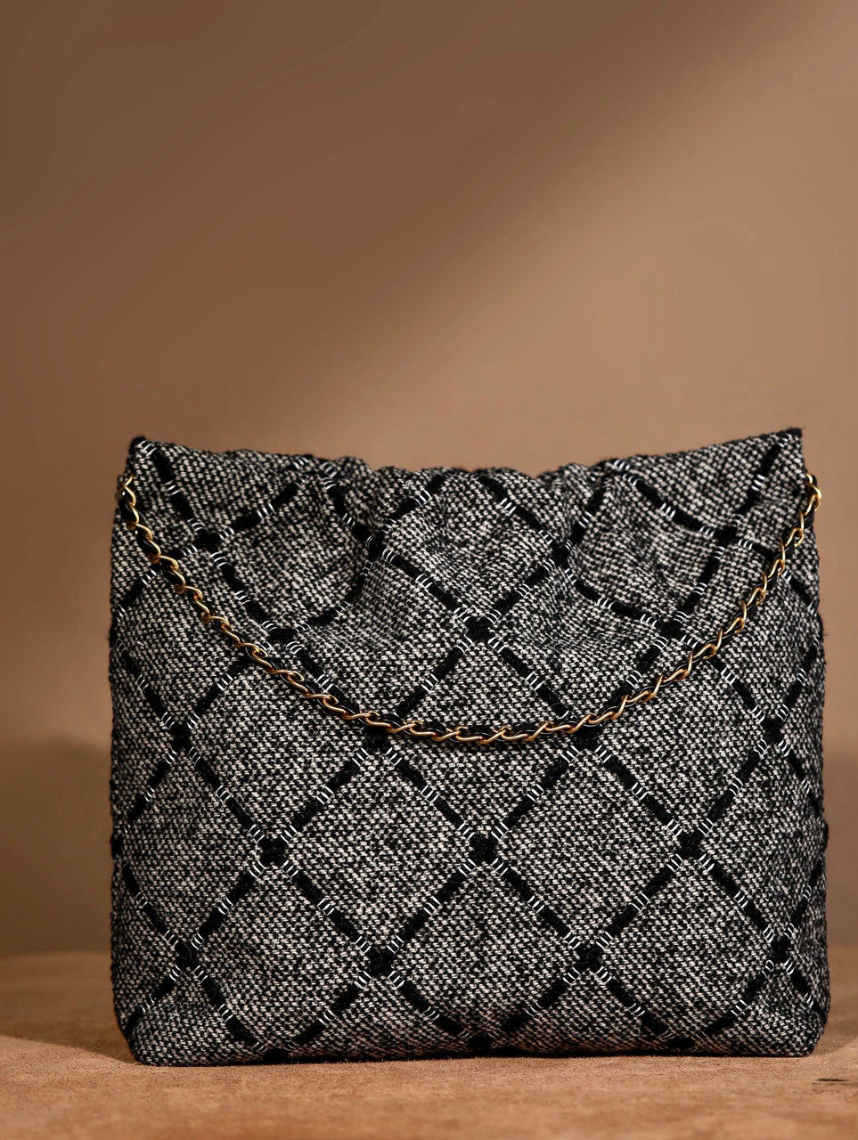 CHANEL Wool Tweed  22 HANDBAG