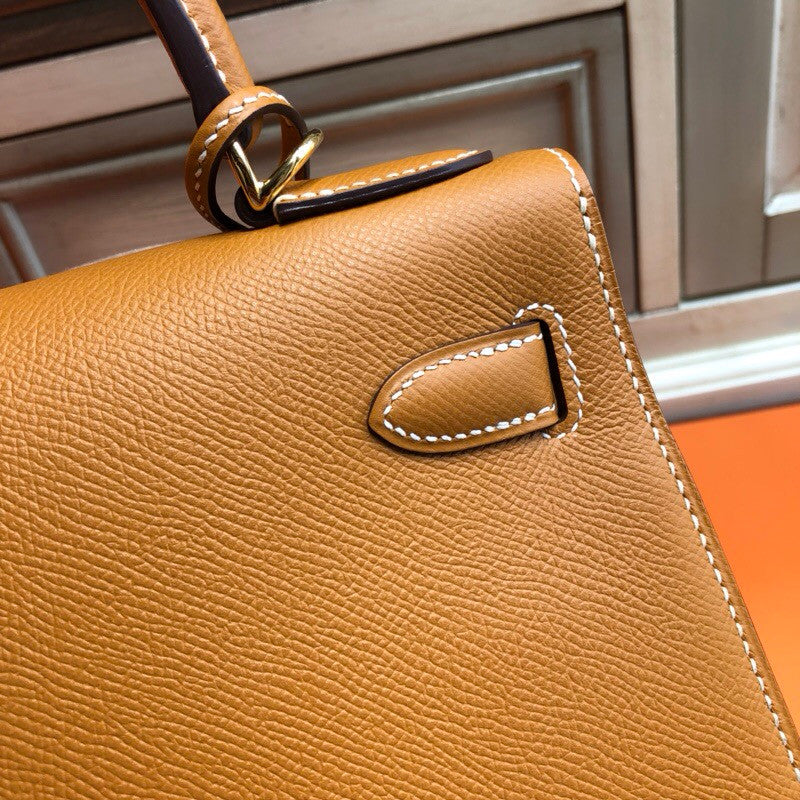 Hermes 1H Toffee Kelly 28 cm Epsom Gold Hardware