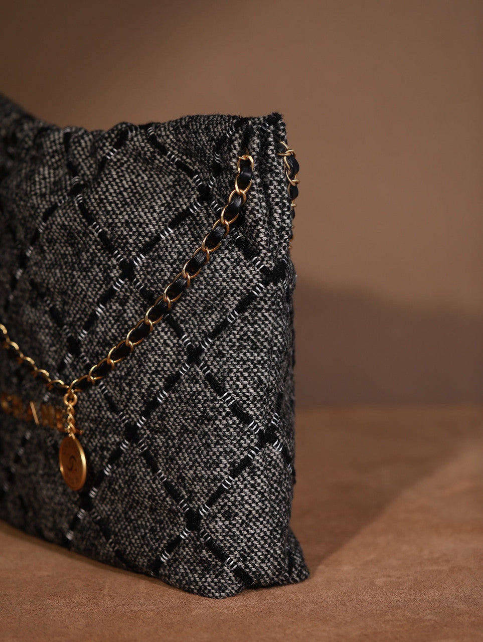 CHANEL Wool Tweed  22 HANDBAG