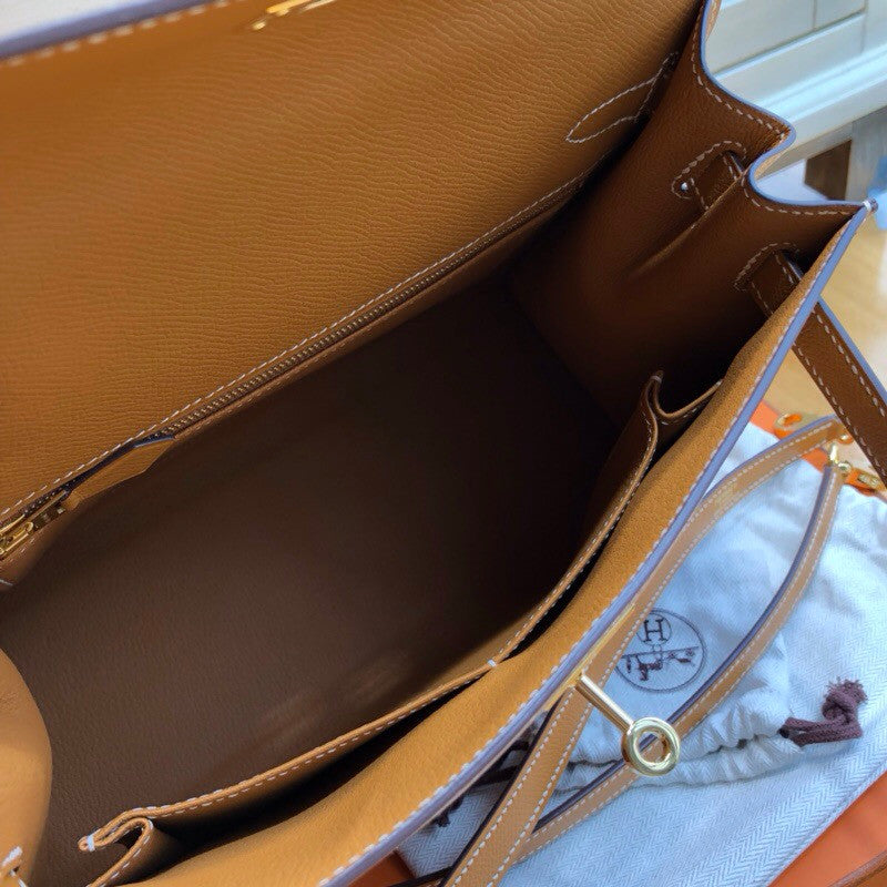 Hermes 1H Toffee Kelly 28 cm Epsom Gold Hardware