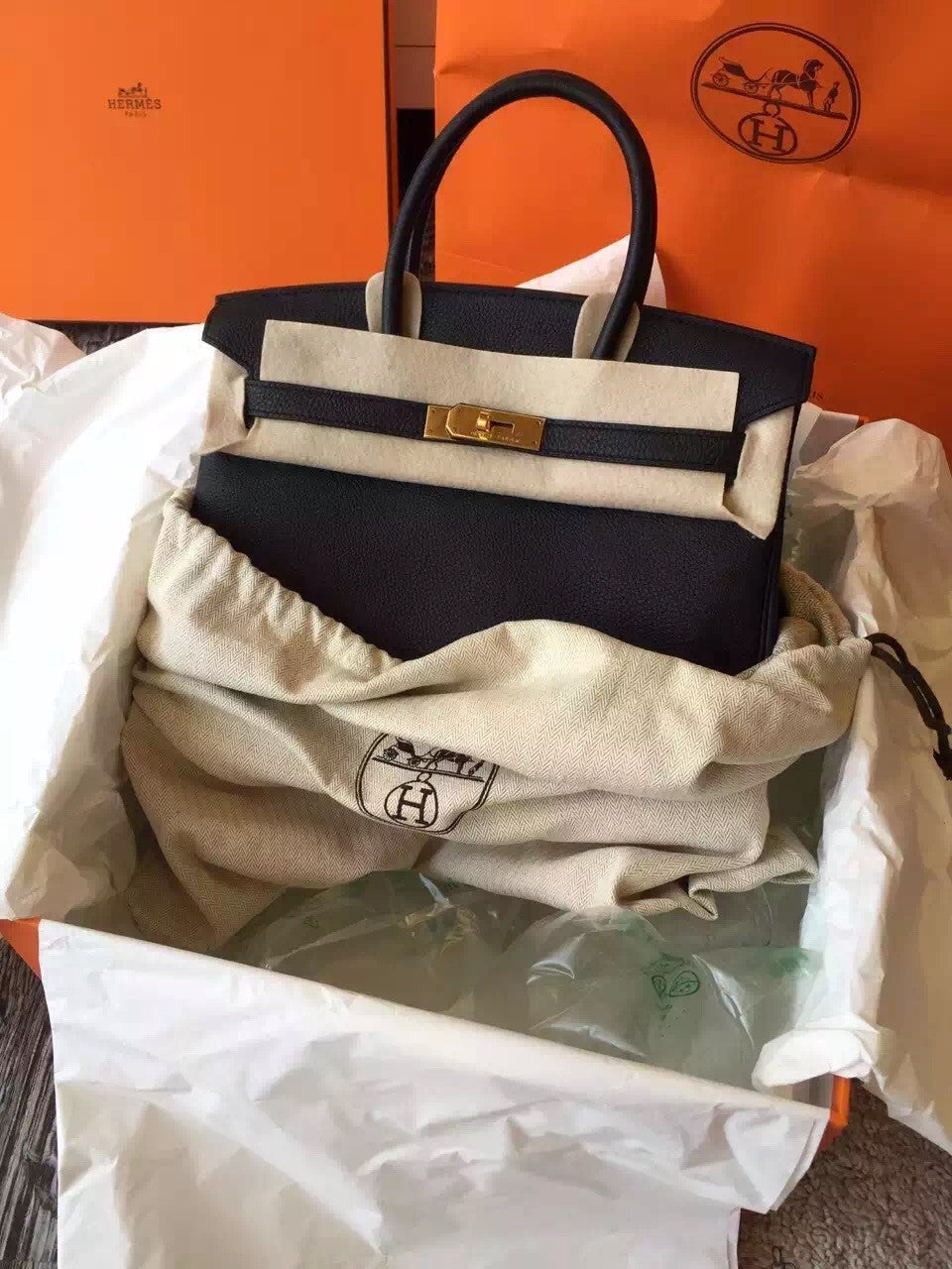 Hermes Black Birkin 35cm Epsom Leather Gold Hardware