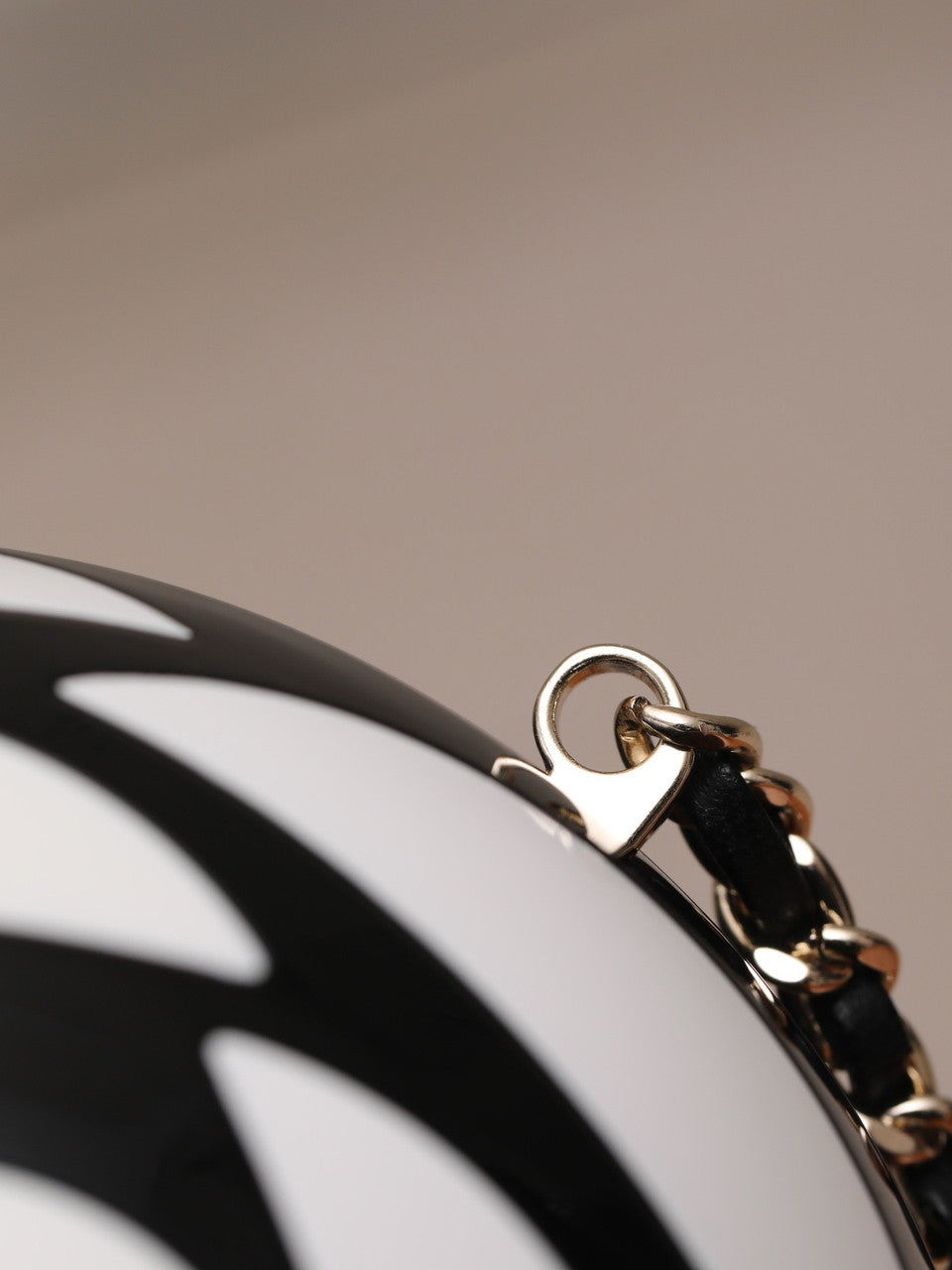 Chanel Resin Plexi CC Round Camellia Minaudiere Clutch Black White 2023