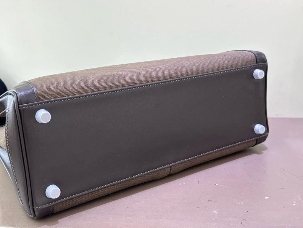 Hermès Kelly 35 Lakis Box/Canvas PHW