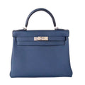 Hermès 73 Blue Sapphire Kelly 28 Epsom Palladium Hardware