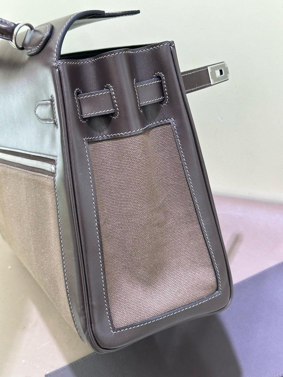 Hermès Kelly 35 Lakis Box/Canvas PHW