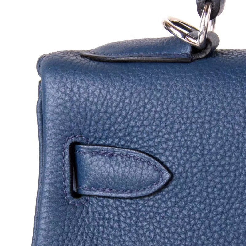 Hermès 73 Blue Sapphire Kelly 28 Epsom Palladium Hardware