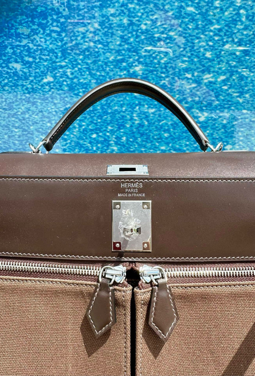 Hermès Kelly 35 Lakis Box/Canvas PHW