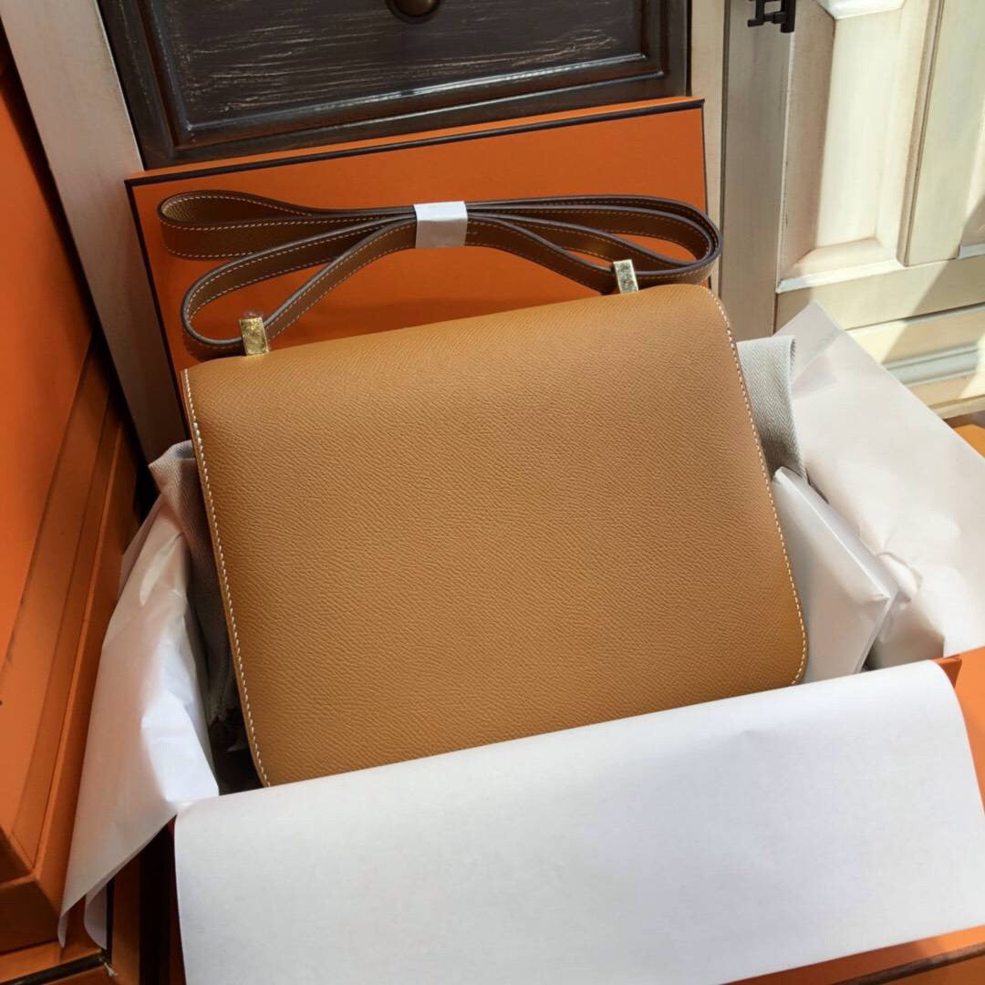 Hermes 1H Toffee Constance 24 Epsom bag with Gold Hardwares (2017 New Color)