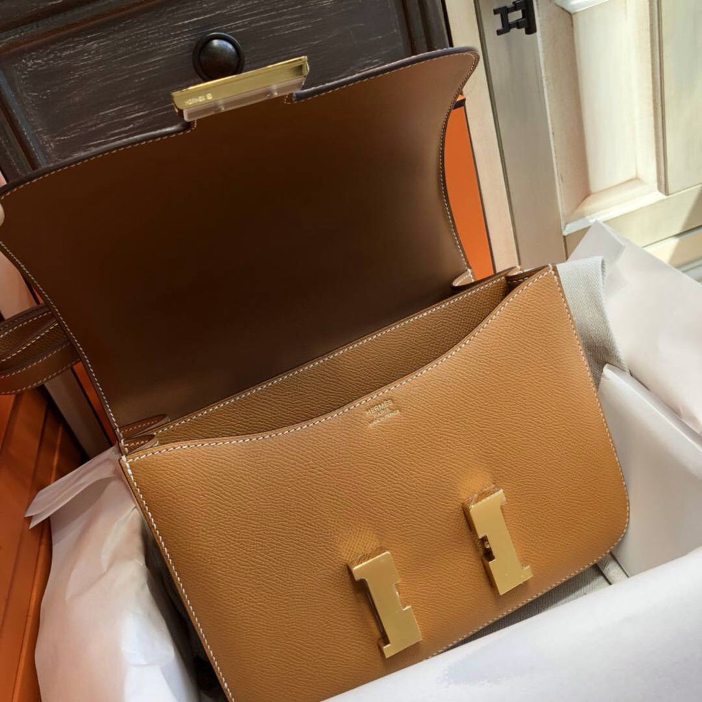 Hermes 1H Toffee Constance 24 Epsom bag with Gold Hardwares (2017 New Color)