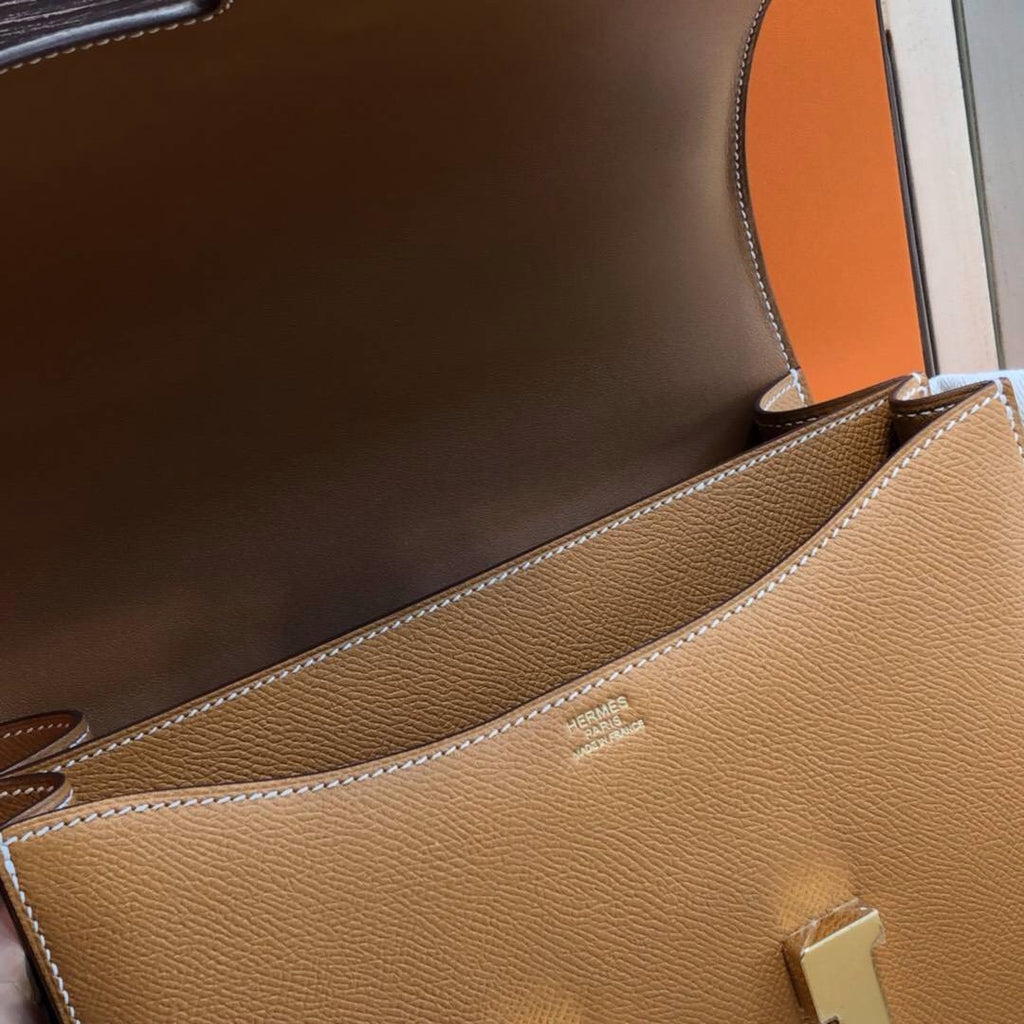 Hermes 1H Toffee Constance 24 Epsom bag with Gold Hardwares (2017 New Color)