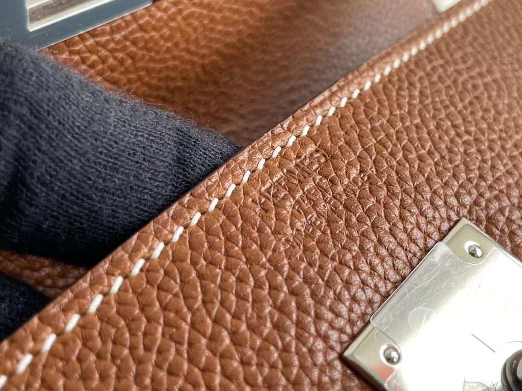 HERMES Kelly Messenger 27 GOLD TOGO palladium HARDWARE