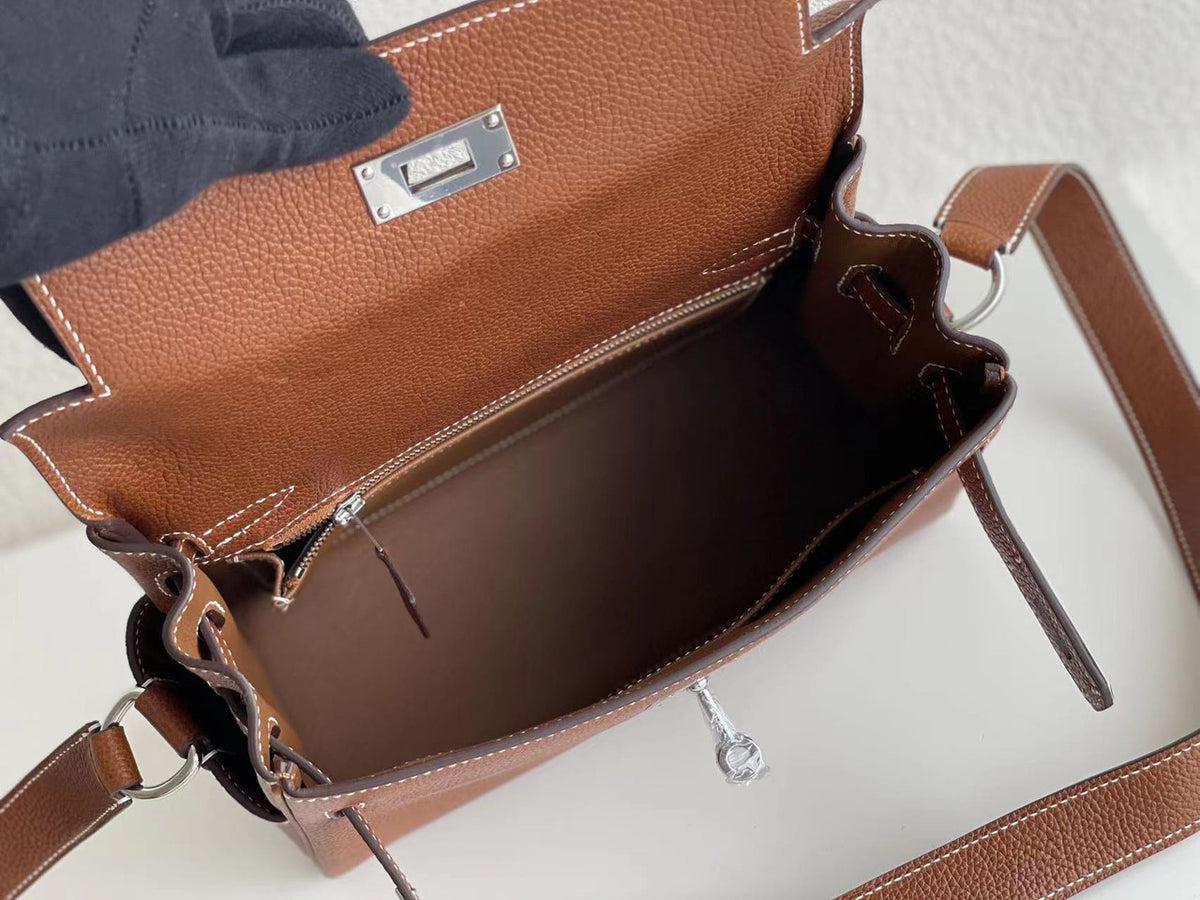 HERMES Kelly Messenger 27 GOLD TOGO palladium HARDWARE