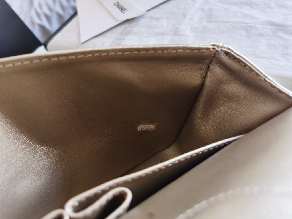 Chanel 2.55 Handbag Metallic Crumpled Calfskin Gold