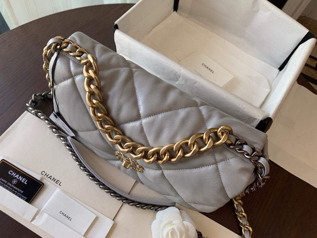CHANEL 19 Grey Large Flap Bag