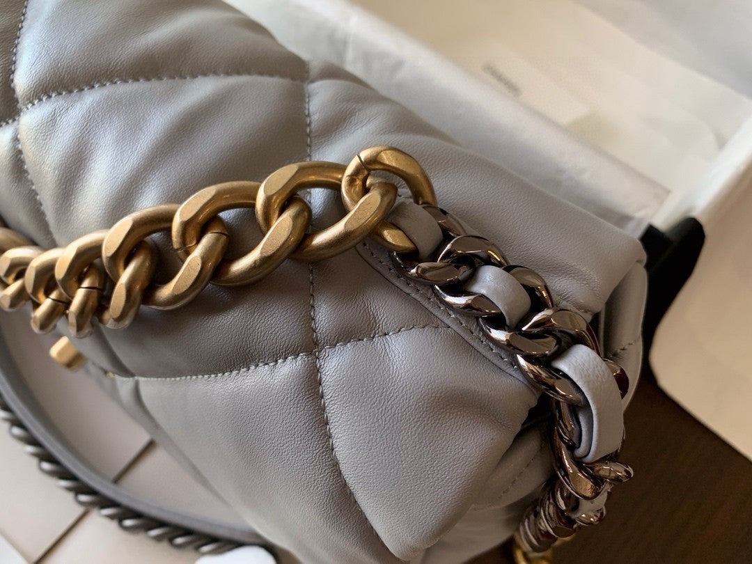 CHANEL 19 Grey Large Flap Bag