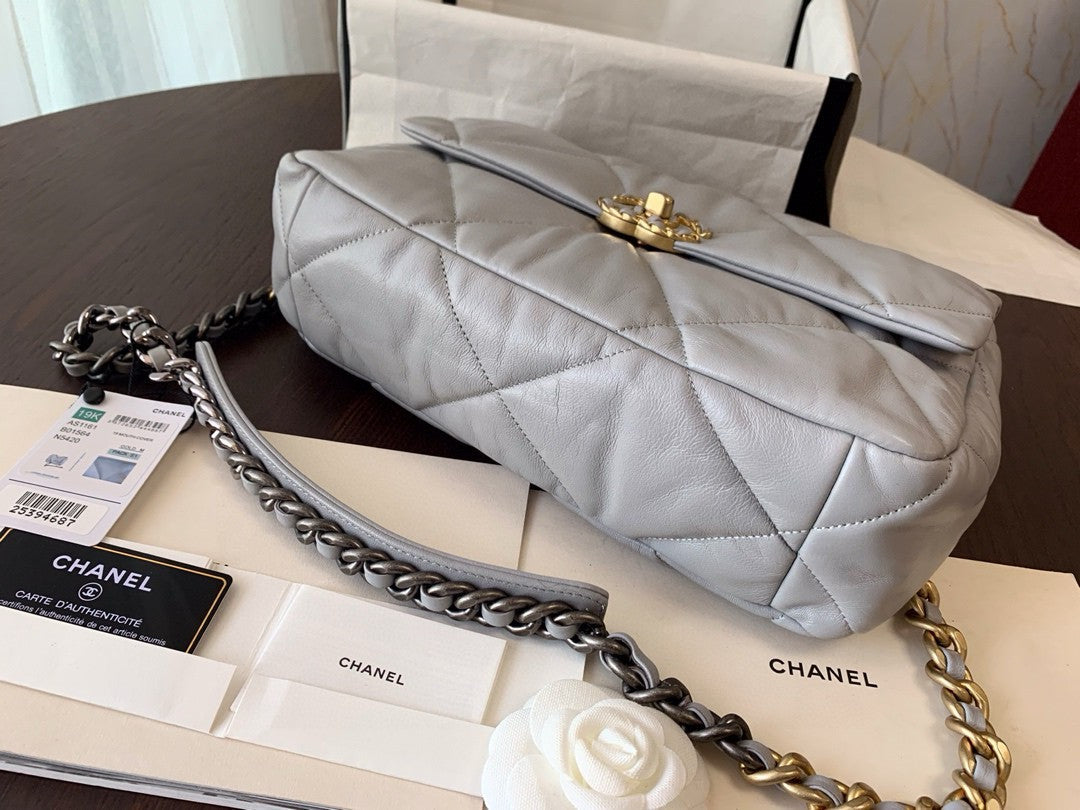 CHANEL 19 Grey Large Flap Bag