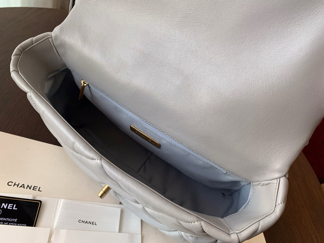 CHANEL 19 Grey Large Flap Bag
