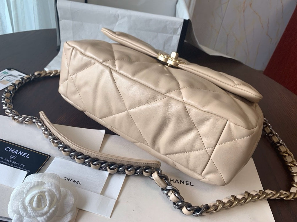 CHANEL 19 Dark Beige Large Flap Bag