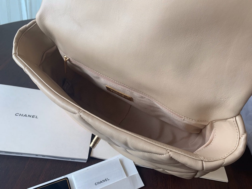 CHANEL 19 Dark Beige Large Flap Bag