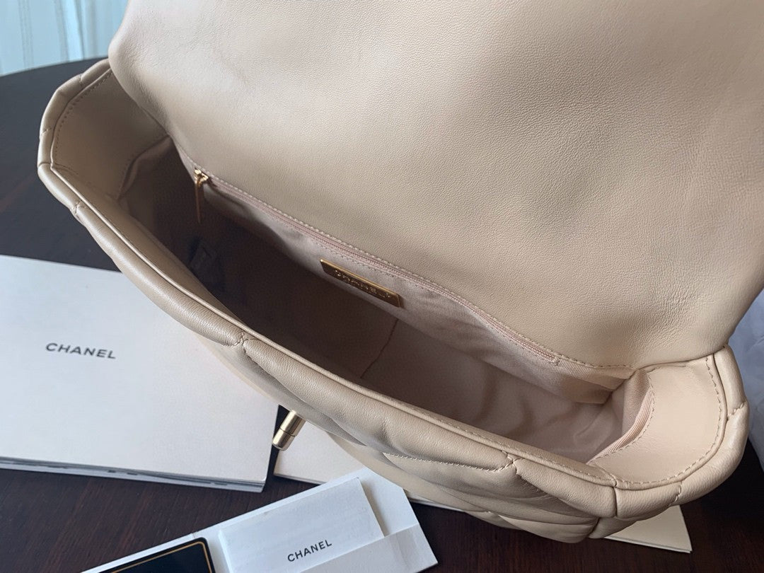 CHANEL 19 Dark Beige Large Flap Bag