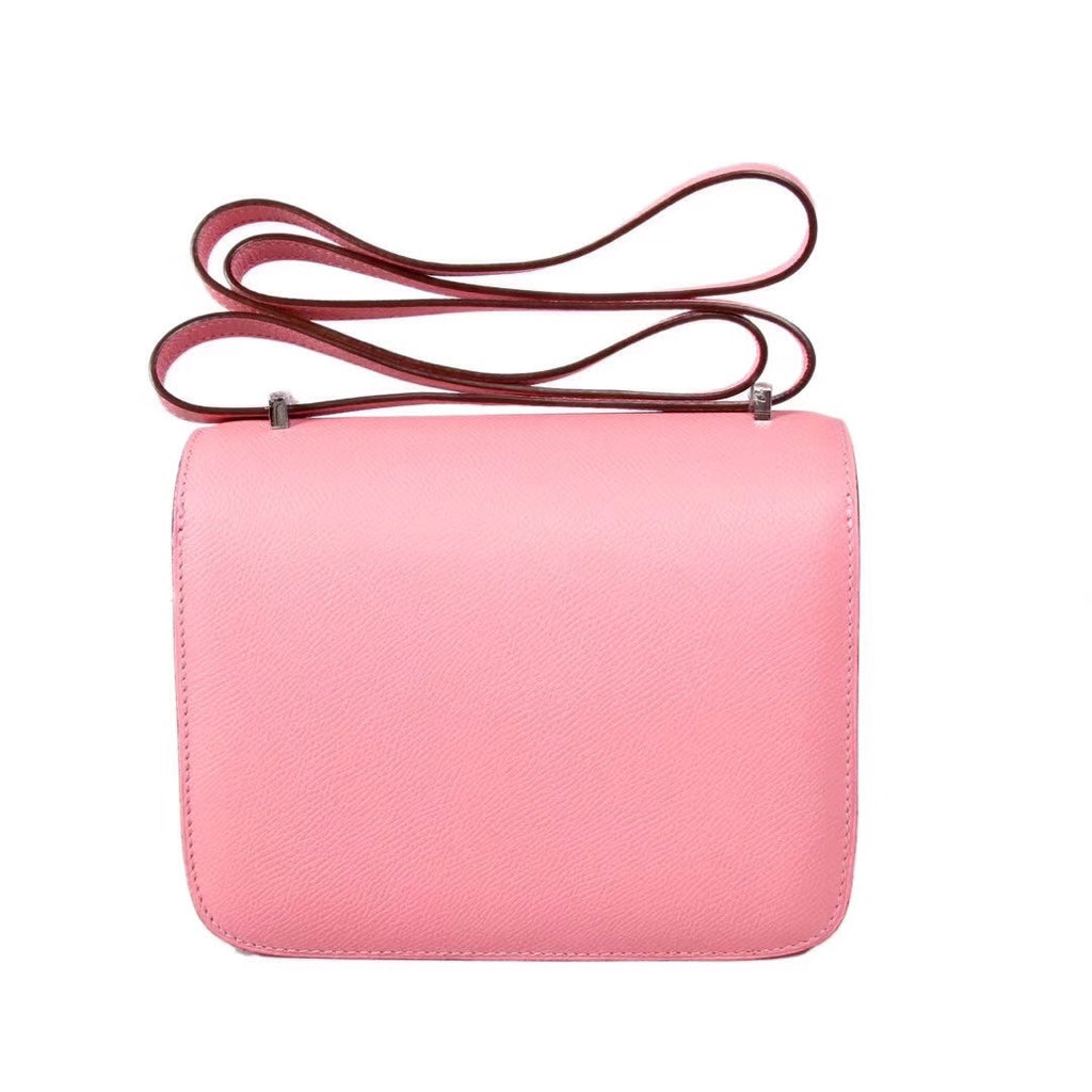 Hermes 1Q Rose Confetti  Constance Epsom leather 18cm Palladium Hardware