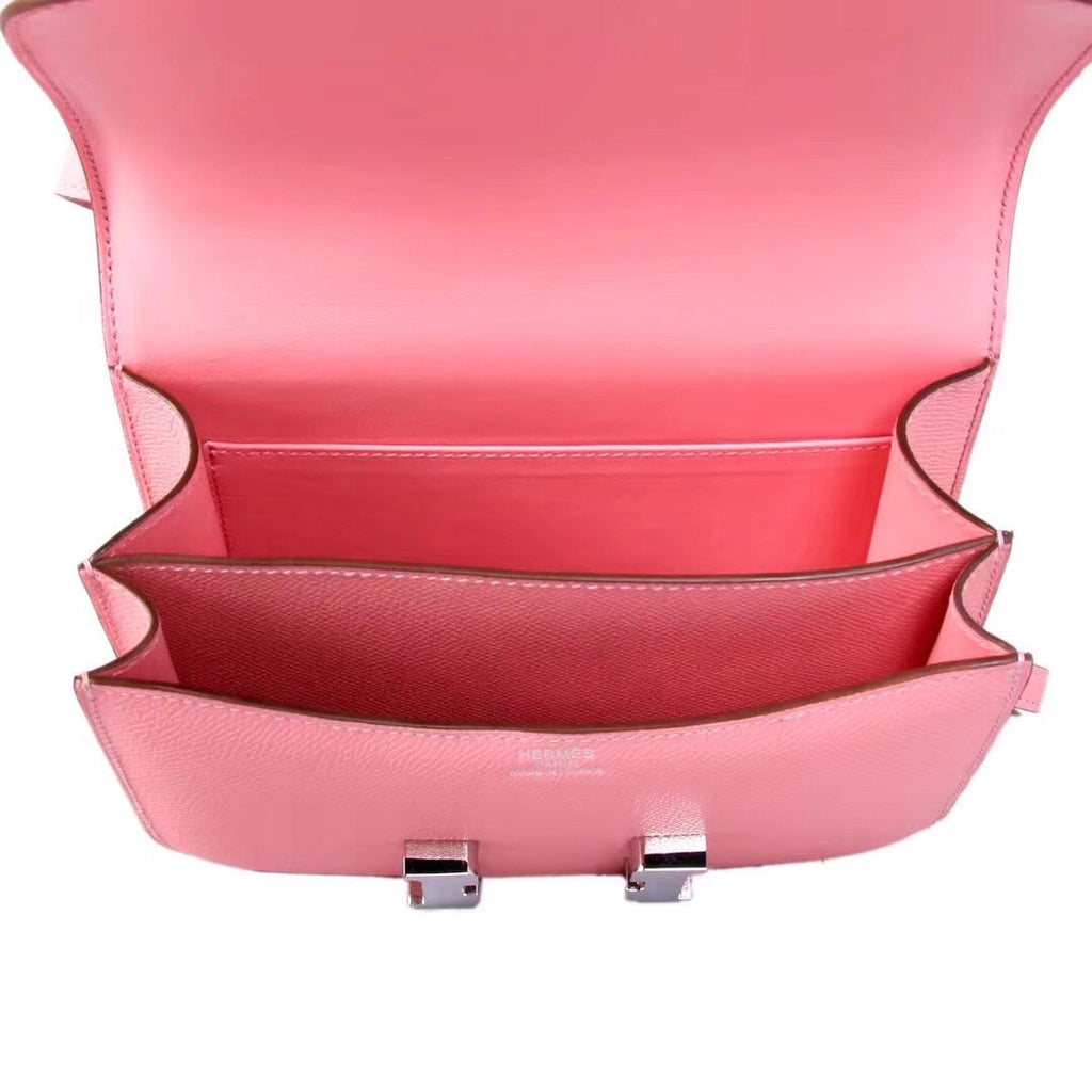 Hermes 1Q Rose Confetti  Constance Epsom leather 18cm Palladium Hardware