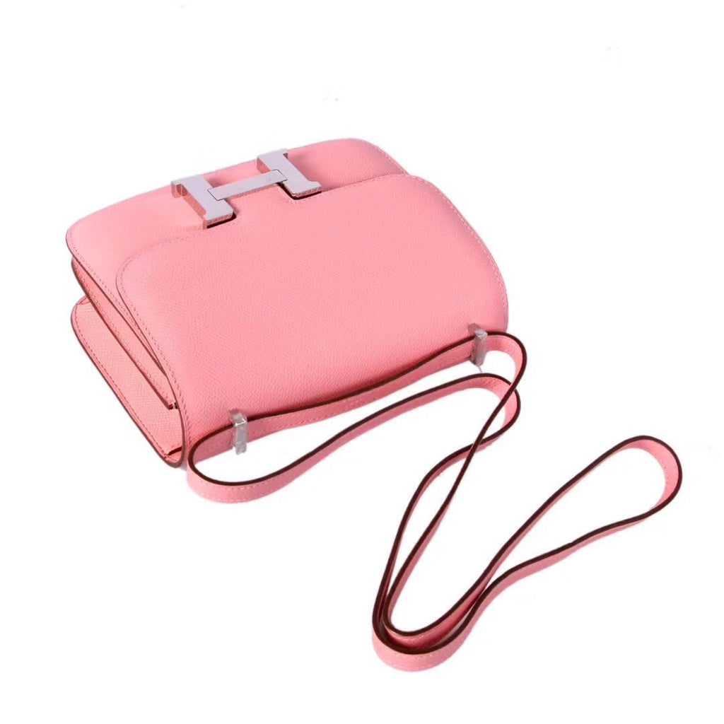 Hermes 1Q Rose Confetti  Constance Epsom leather 18cm Palladium Hardware