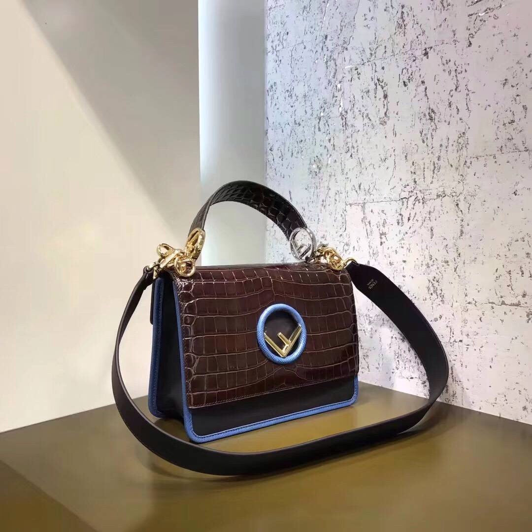 Fendi KAN I F Exotic multicolor leather bag 2
