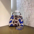 Fendi MINI PEEKABOO handbag in hand-painted Blue and Brown python