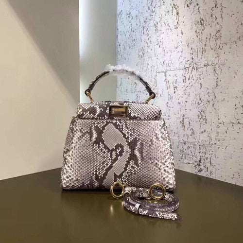 Fendi MINI PEEKABOO handbag in python