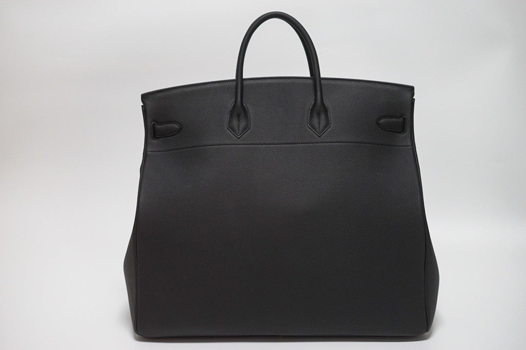 Hermes Hac 50 Travel Bag Black Togo Leather Gold Hardware