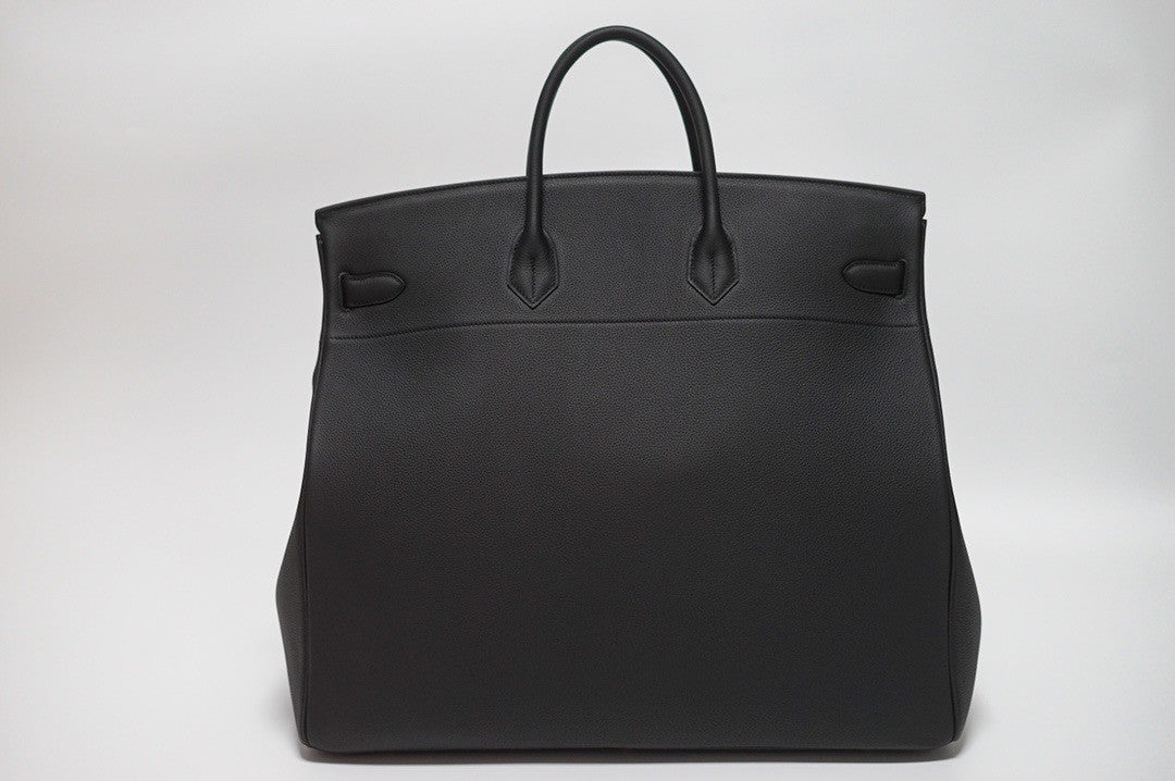 Hermes Hac 50 Travel Bag Black Togo Leather Gold Hardware
