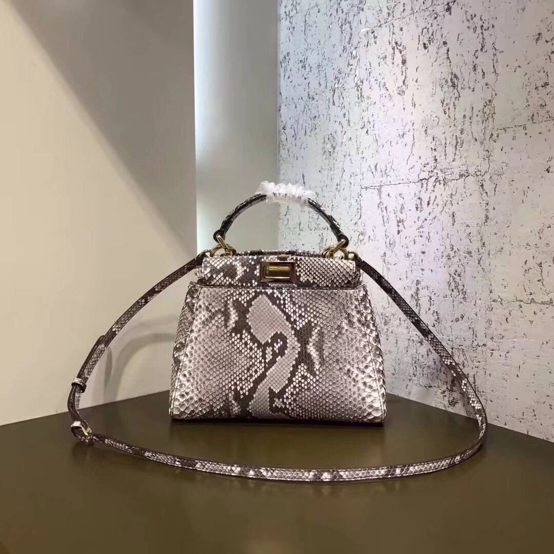 Fendi MINI PEEKABOO handbag in python
