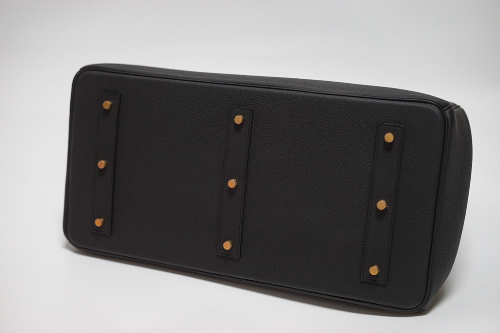 Hermes Hac 50 Travel Bag Black Togo Leather Gold Hardware