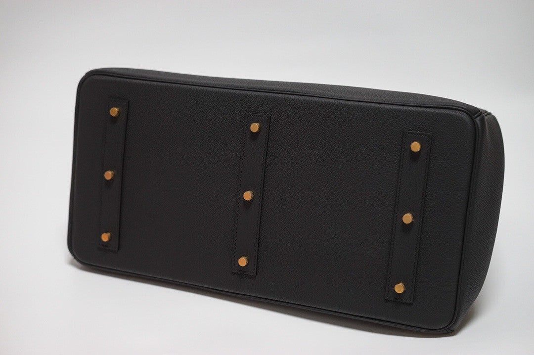 Hermes Hac 50 Travel Bag Black Togo Leather Gold Hardware