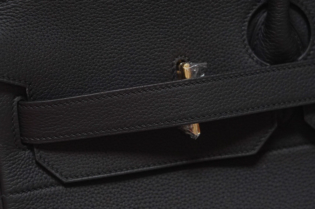Hermes Hac 50 Travel Bag Black Togo Leather Gold Hardware