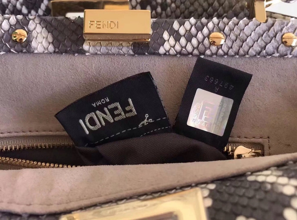 Fendi MINI PEEKABOO handbag in python