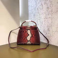 Fendi MINI PEEKABOO handbag in hand-painted Red python